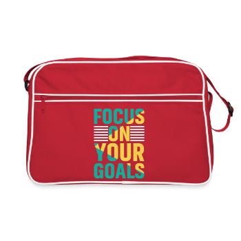 focus on your goals shirt - Retro Tasche - Rot/Weiß - Vorne