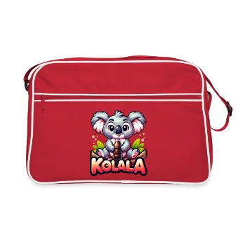 Kolala - Niedlicher Koala mit Cola Wortspiel - Retro Tasche - Rot/Weiß - Vorne