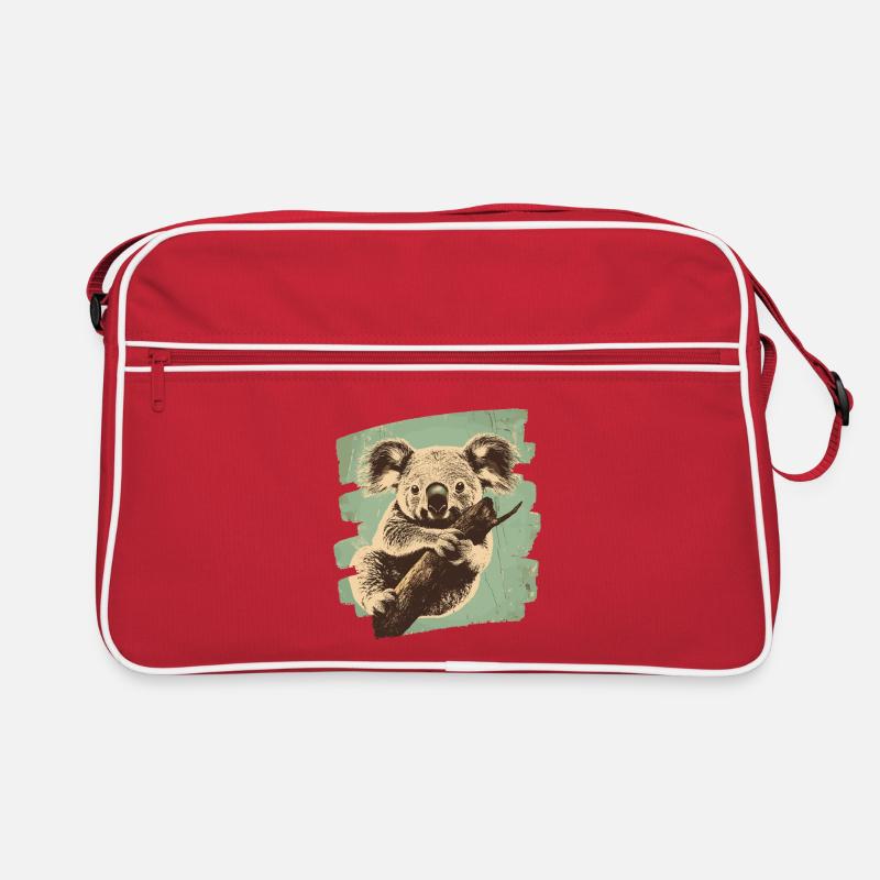 Koala Bär - Retro Tasche - Rot/Weiß