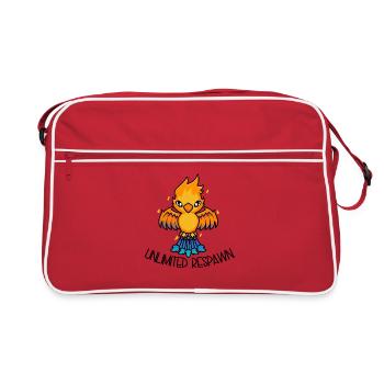 Unlimited Respawn – Cute Phoenix Cartoon - Retro Bag - red/white - Front