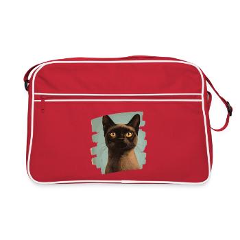 Burmese Burma Cat Retro - Retro Bag - red/white - Front
