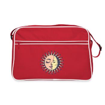 Boho Sun Moon Spirituality Sun Face - Retro Bag - red/white - Front