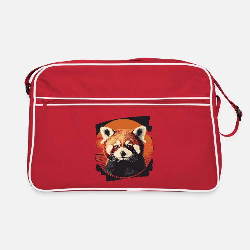 Roter Panda Retro - Retro Tasche - Rot/Weiß