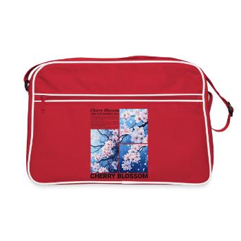 fleur de cerisier fleur Sakura printemps Nature cadeau - Sac Retro - rouge/blanc - Devant