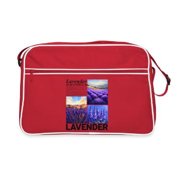 Lavande Lavandula Nature Provence Cadeau Botanique - Sac Retro - rouge/blanc - Devant