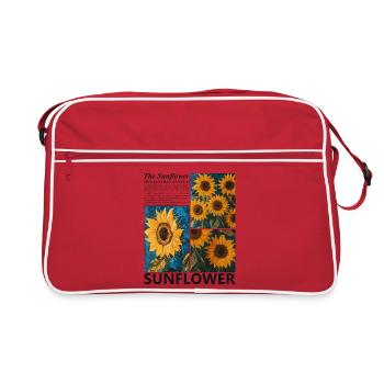 Tournesol Été Nature Botanique Fleurs Cadeau - Sac Retro - rouge/blanc - Devant