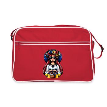 Ukraine Matryoshka with sunglasses for Ukrainians - Retro Bag - red/white - Front