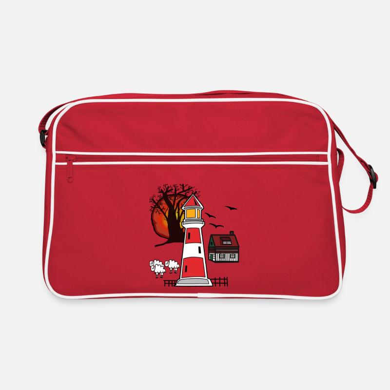 Leuchtturm Nordsee Ostsee Küste maritim Retro Tasche