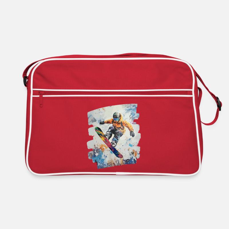 Snowboarder poudreuse Sac Retro