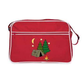 Tente Camping Aventure en plein air Camping Vacances en forêt - Sac Retro - rouge/blanc - Devant