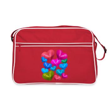 Coeurs de la Saint-Valentin Coeurs Amour La Saint-Valentin - Sac Retro - rouge/blanc - Devant