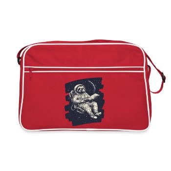 Faultier Astronaut - Retro Tasche - Rot/Weiß - Vorne