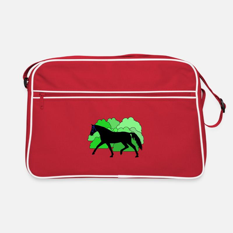 Pferd Pferde Rappe Retro Tasche