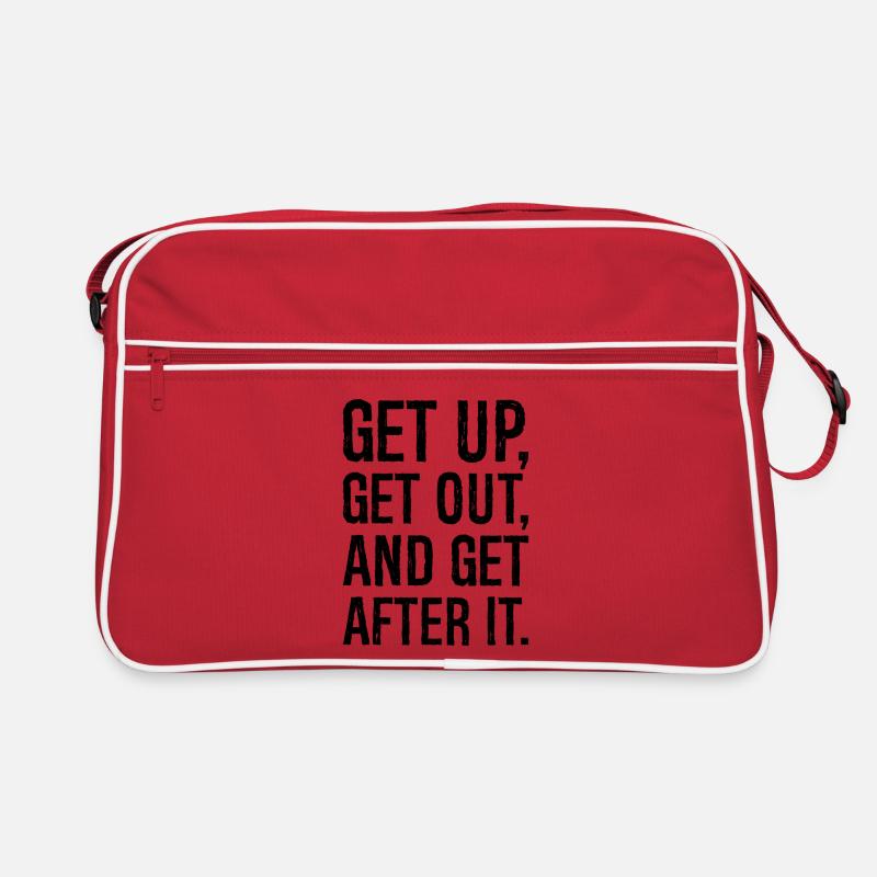 get up get out and get after it Retro Bag