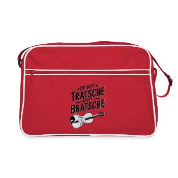 Nicht über Bratsche tratschen Bratschisten Humor - Retro Tasche - Rot/Weiß - Vorne