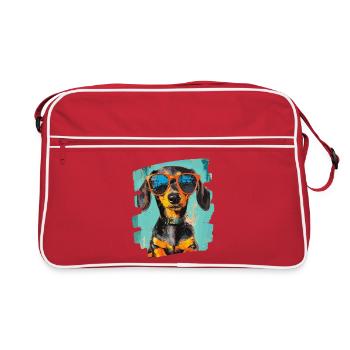 Teckel Dackel - Sac Retro - rouge/blanc - Devant