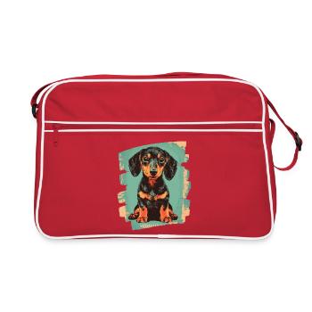 Teckel Dackel - Sac Retro - rouge/blanc - Devant