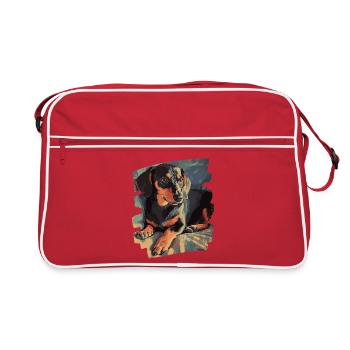Teckel Dackel - Sac Retro - rouge/blanc - Devant