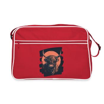 Scottish Highland cattle - Retro Bag - red/white - Front
