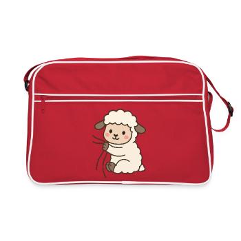 Liebes kleines Schäfchen - Retro Tasche - Rot/Weiß - Vorne