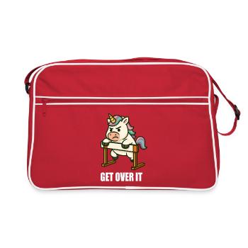 Unicorn Hurdle Hurdle Hurdler Motivation - Retro Bag - red/white - Front