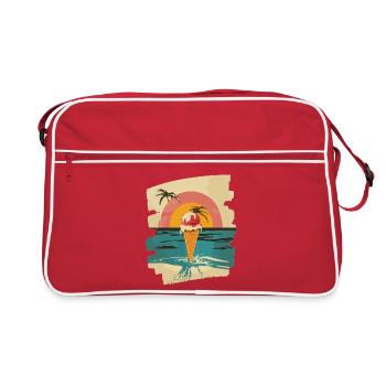 cream and cream scoop summer sunset - Retro Bag - red/white - Front