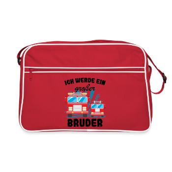 Annonce de la progéniture | Je serai un grand frère en 2027 - Sac Retro - rouge/blanc - Devant