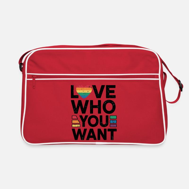Regenbogenherz Pride Print Retro Tasche