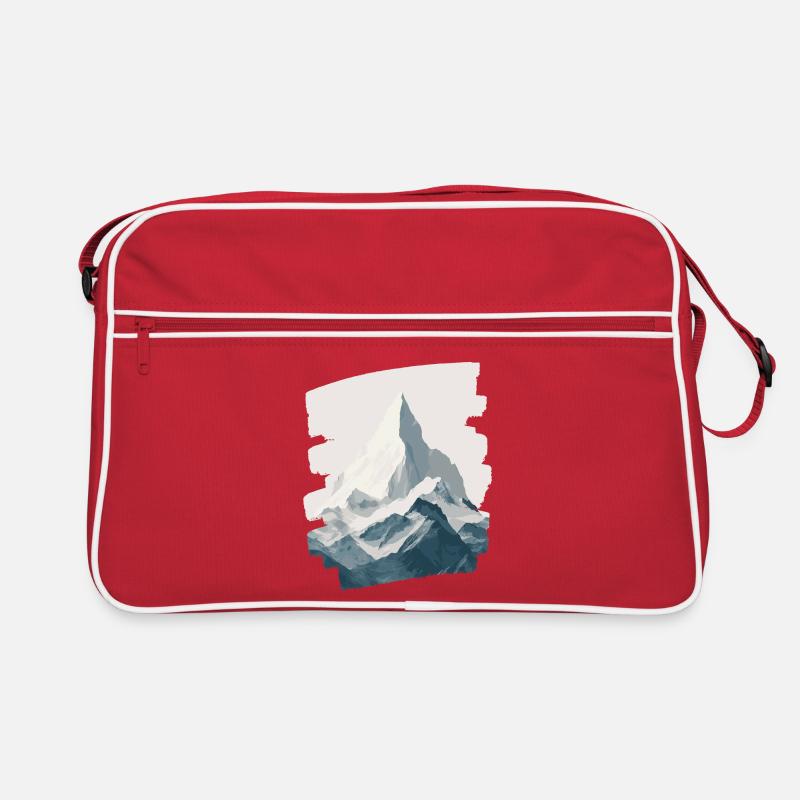 Berge Klettern Kletterer Wandern - Retro Tasche - Rot/Weiß