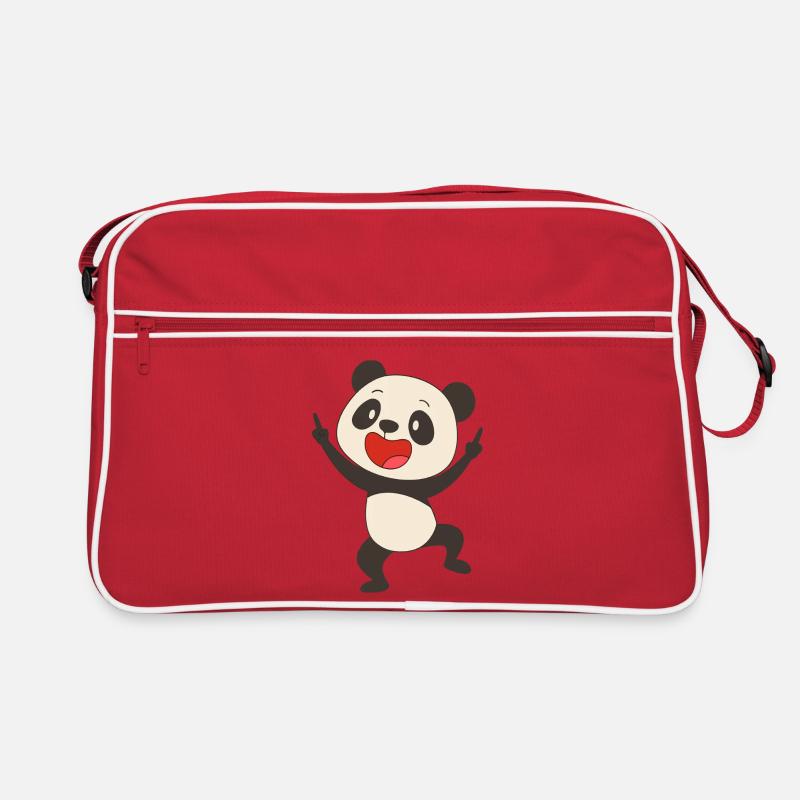 Happy Panda Dance Retro Tasche