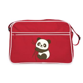 Panda Cuddly - Retro Bag - red/white - Front