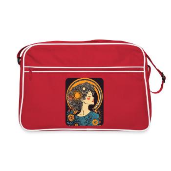 Femme Tête Fleurs Journée Internationale de la Femme Abstrait Créatif - Sac Retro - rouge/blanc - Devant