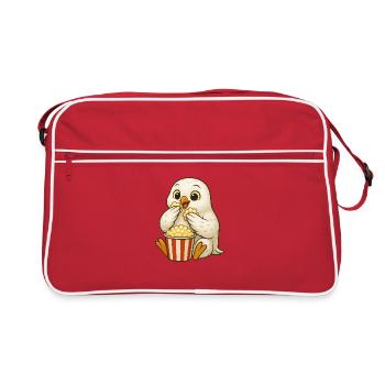 hibou pop-corn cinéma cinéphile amant de cinéma - Sac Retro - rouge/blanc - Devant