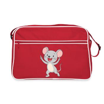 Dancing fun mouse - Retro Bag - red/white - Front