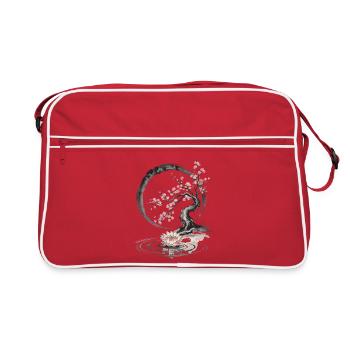 Bonsaï Zen avec Lotus et Fleur de Cerisier - Sac Retro - rouge/blanc - Devant