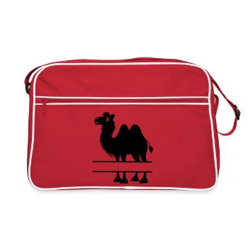 Ombre de chameau avec boîte de nom - Sac Retro - rouge/blanc - Devant