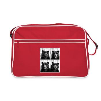 Drôle d’ours Photobooth Session Rétro Vintage Noir - Sac Retro - rouge/blanc - Devant