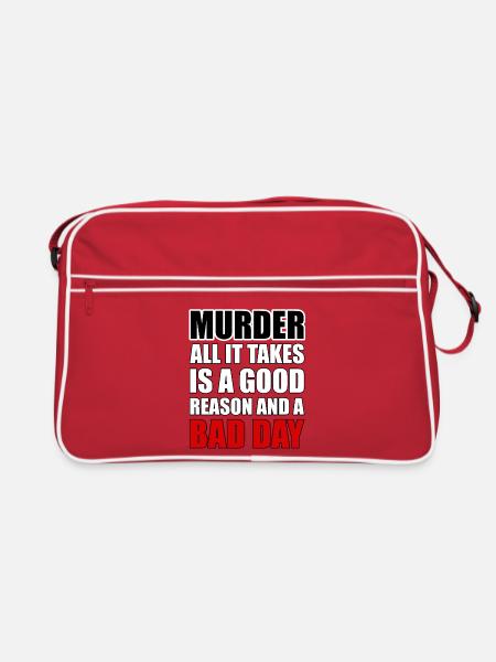 Murder – A Good Reason and a Bad Day - Retro Bag - red/white - Front