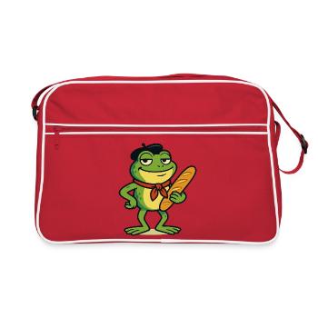 Whimsical france Froggy Baker Illustration - Retro Bag - red/white - Front