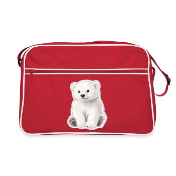 Polar Bear Illustration – Arctic Animal Motif - Retro Bag - red/white - Front
