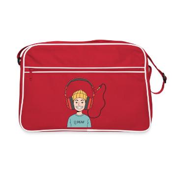 Deaf & Happy - Retro Tasche - Rot/Weiß - Vorne