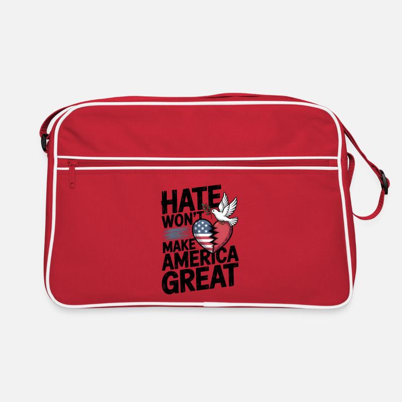 Hass wird Amerika nicht groß machen Retro Tasche