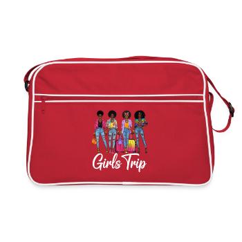 Jeunes femmes en style de voyage - Sac Retro - rouge/blanc - Devant
