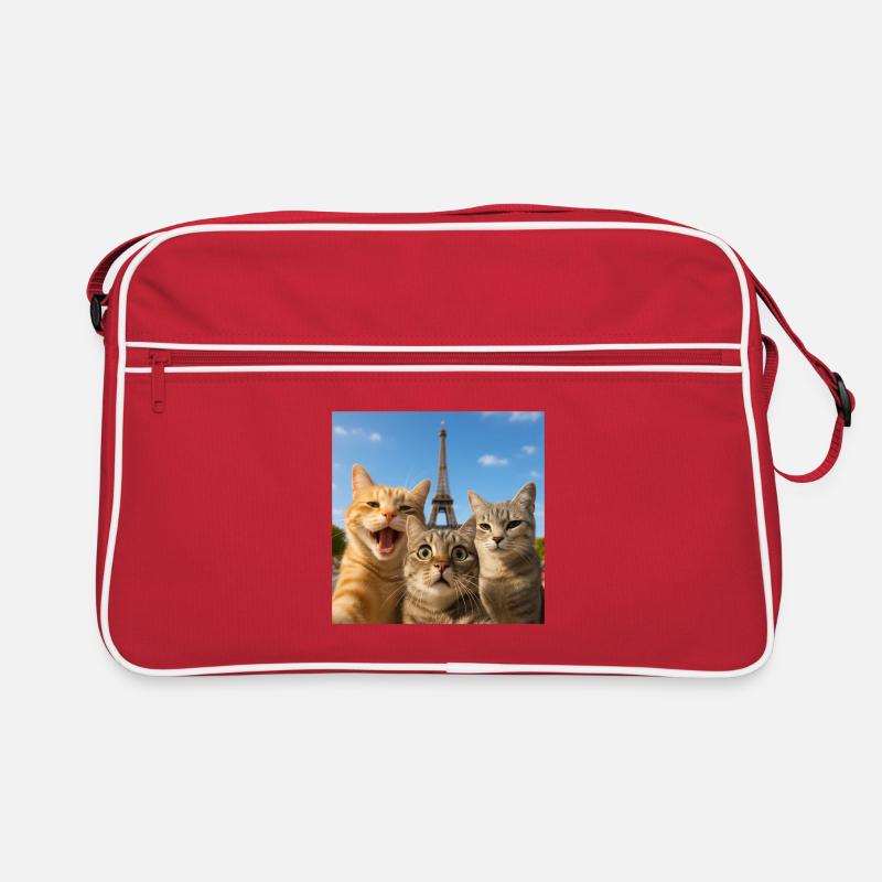 Katzen Selfie in Paris Eiffelturm Katze Selfie Geschenk Retro Tasche