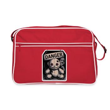 Eerie Doll with Danger Sign - Retro Bag - red/white - Front