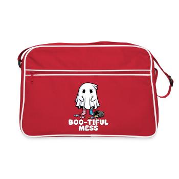 BOO-TIFUL MESS - GHOST HALLOWEEN - Retro Bag - red/white - Front