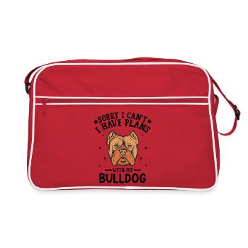 Bold Bulldog Illustration for Apparel - Retro Bag - red/white - Front