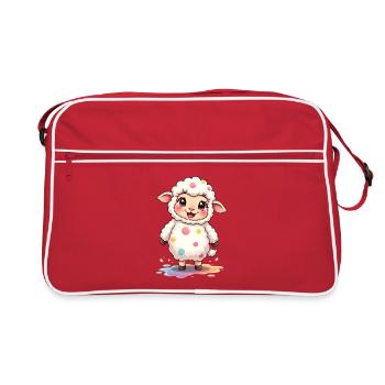 Cute sheep character with colorful dots - Retro Bag - red/white - Front