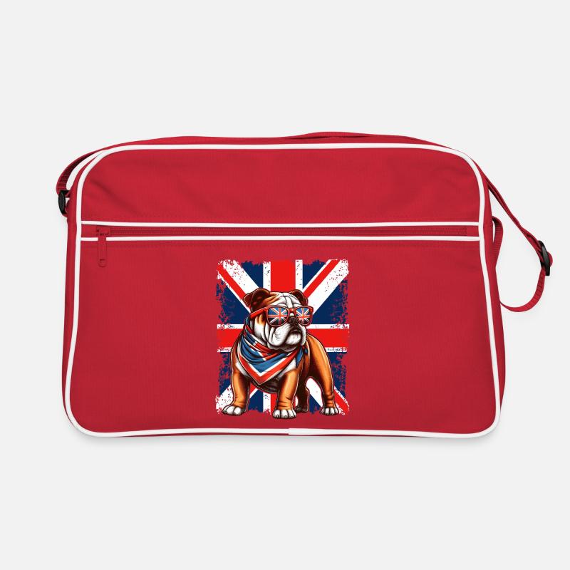 Bouledogue avec accessoires de drapeau britannique Sac Retro