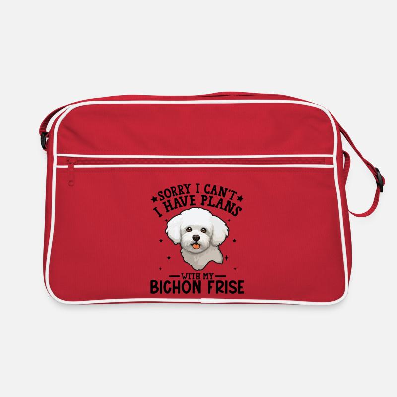 Illustration d'un caniche blanc mignon Sac Retro